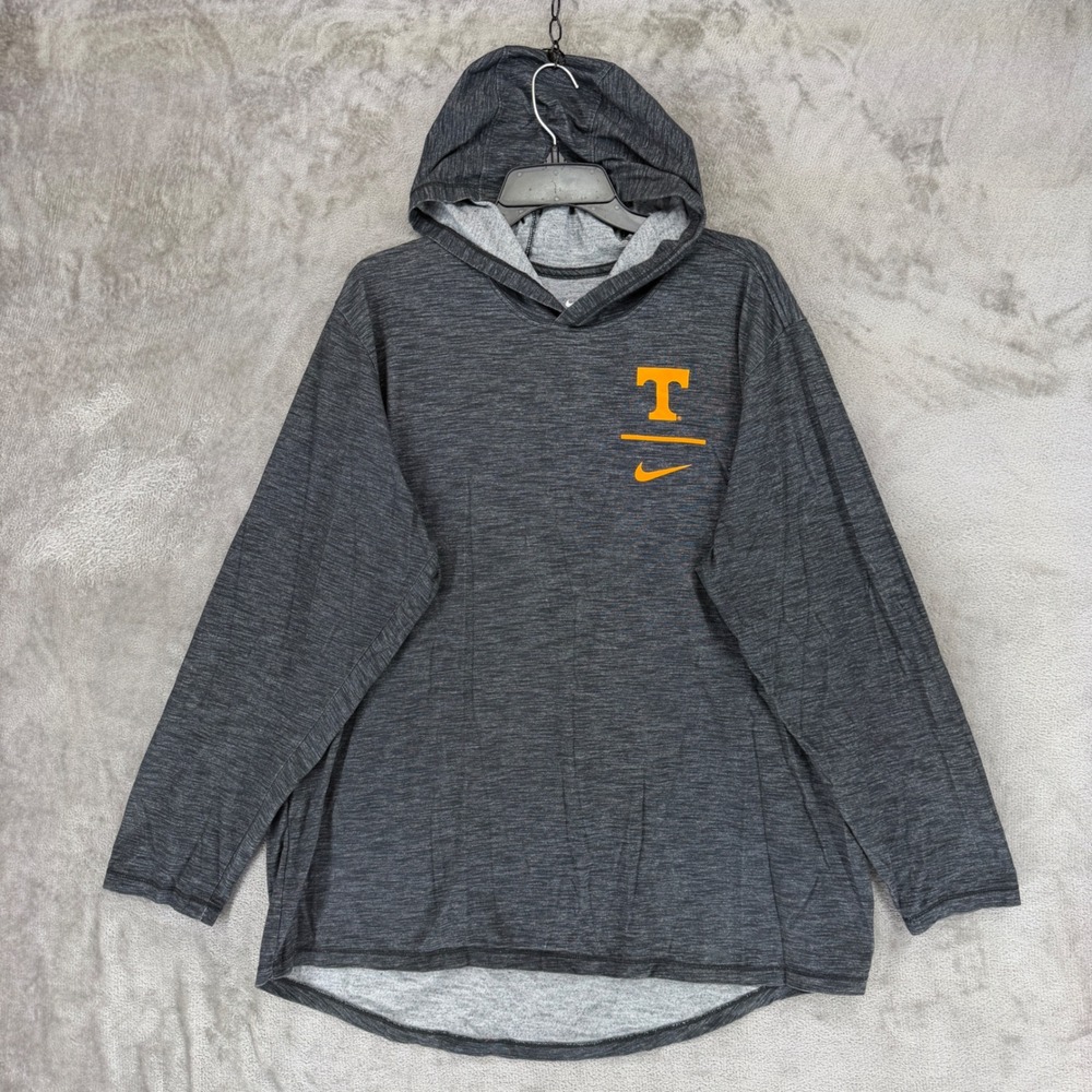 Tennessee Nike Hoodie Tee Mens XL Charcoal NCAA Football Dri-Fit EUC